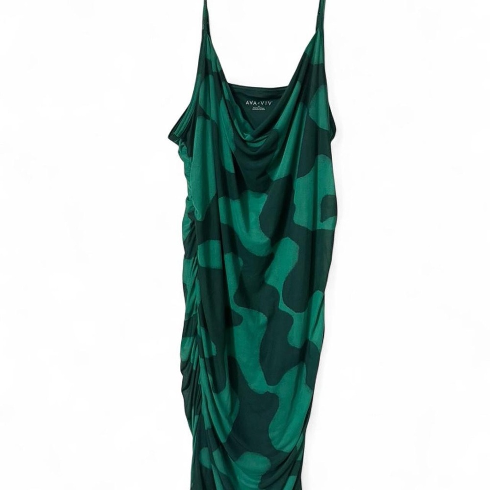 Ava & Viv Asymmetrical Green Camo Dress